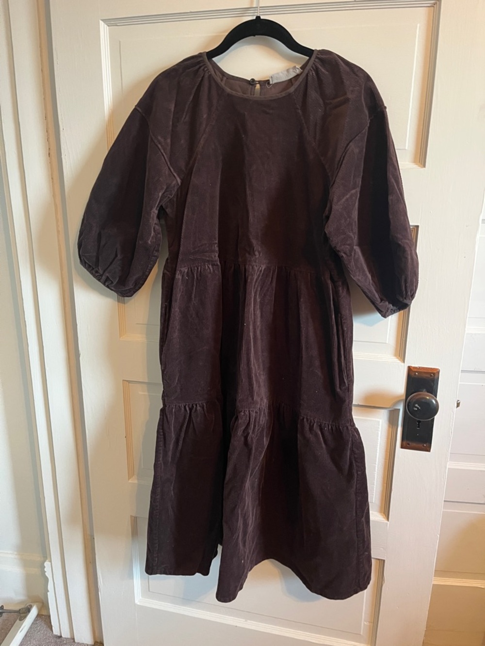 Everlane Brown Corduroy Tiered Dress